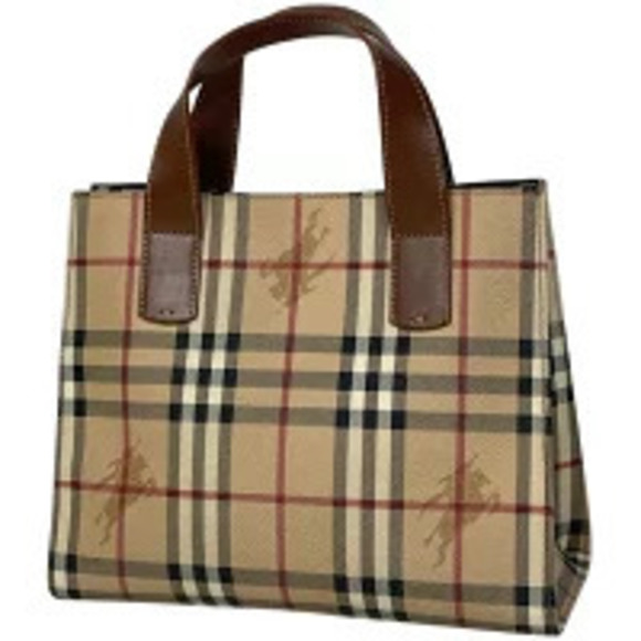 Burberry Handbags - Burberry check handbag tote bag canvas brown
